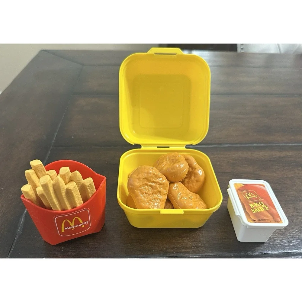 Vtg 1988 FISHER PRICE Fun With‎ Food McDonald's Chicken Nuggets Fries BBQ Sauce